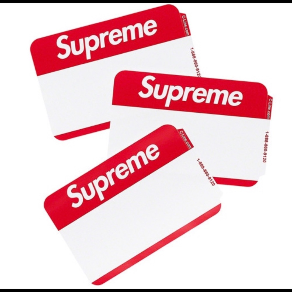 COPY - Supreme Badge Name Tag Stickers